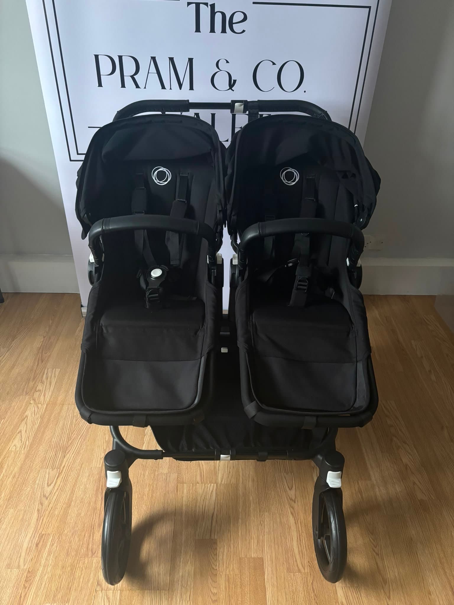 After cleaning, the Bugaboo pram seat and frame looking refreshed.