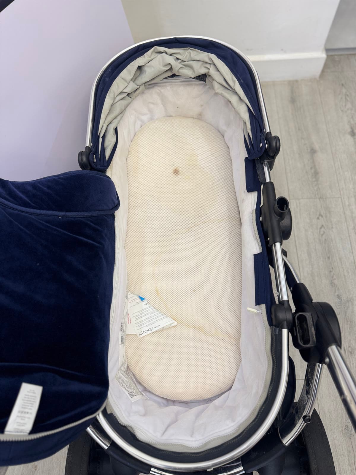 iCandy bassinet cleaning before and after in London